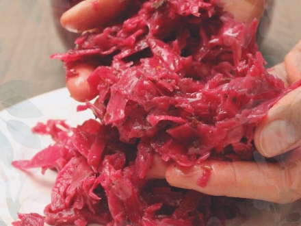 Alimento en manos en proceso de fermentación