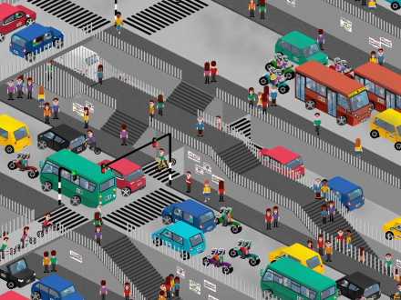 Animación tráfico en la calle 
