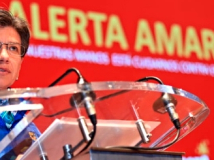 Alcaldesa Claudia López en conferencia de prensa