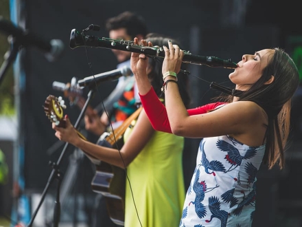 personas tocando instrumentos 