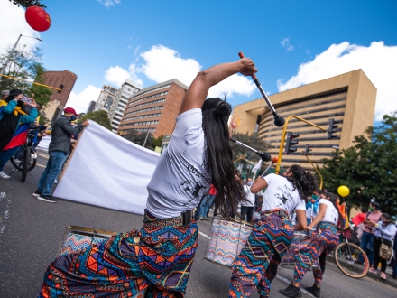 Músicos en marchas de protesta