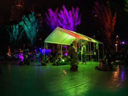 Instalación en la terraza del Planetario de Bogotá