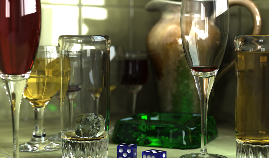 Elementos de vidrio, copas y vasos