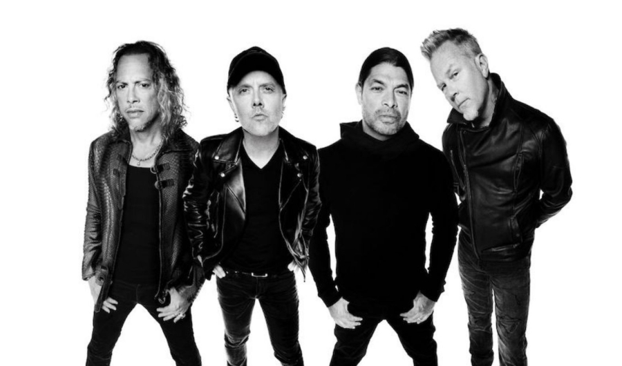 Foto en Blanco y Negro de la agrupación musical Metallica