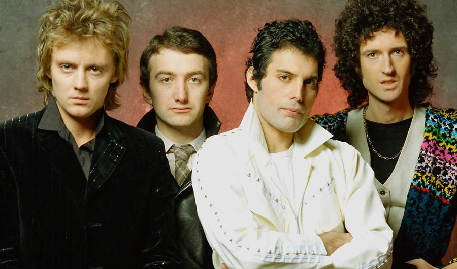 Cuatro integrantes de la agrupación Queen.