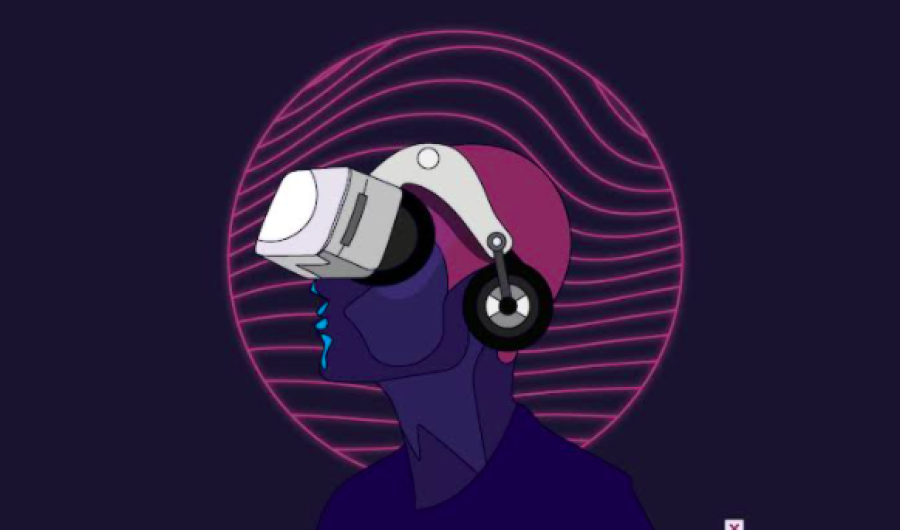 Ilustración de una persona mirando con gafas para 3D