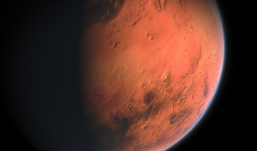 Imagen de un fragmento del planeta rojo Marte.