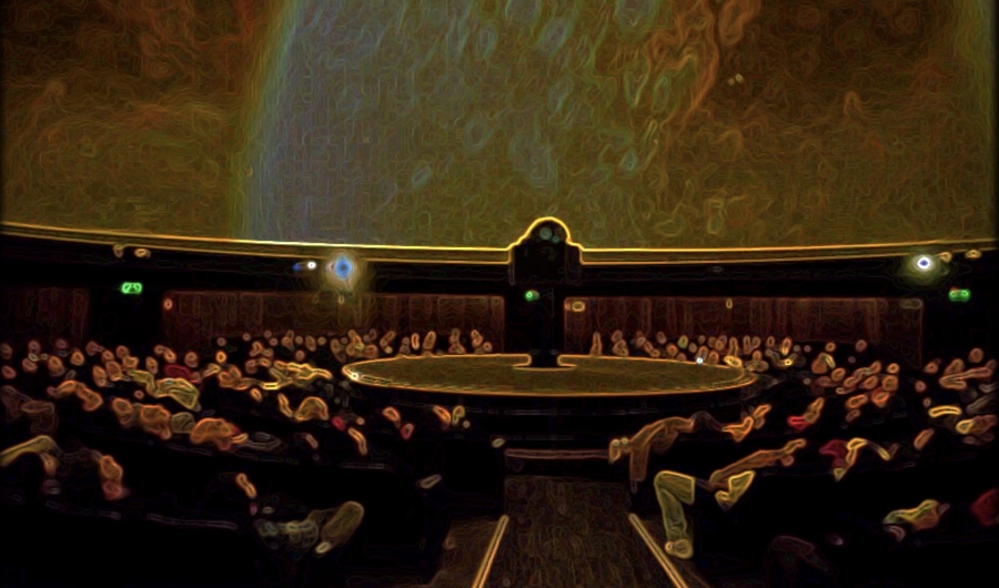 Imagen intervenida del domo del Planetario de Buenos Aires.