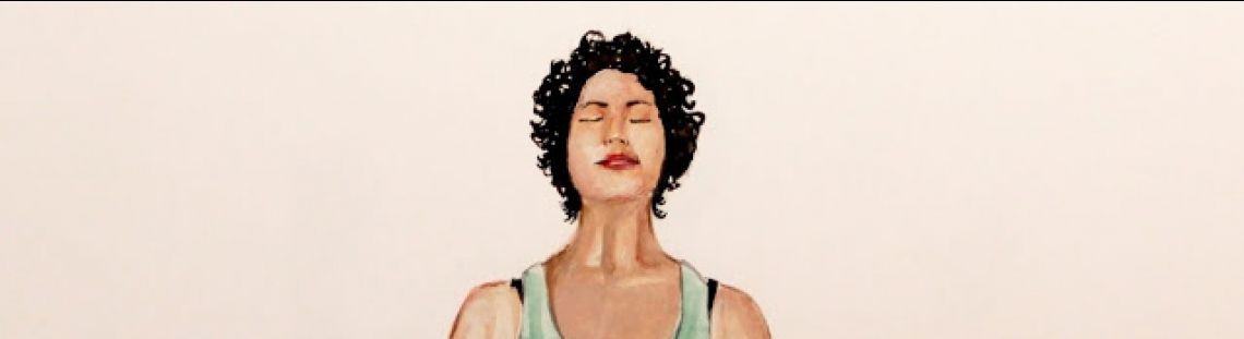 Ilustración de María Leubro - mujer en posición de yoga