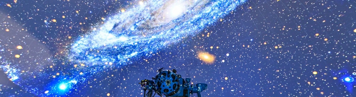Proyección de una galaxia en el domo del Planetario de Bogotá