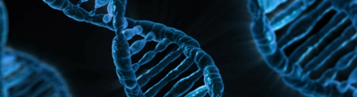 ADN azules en fondo azul. 