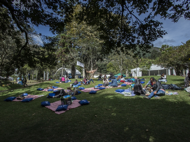 Lectores al aire libre