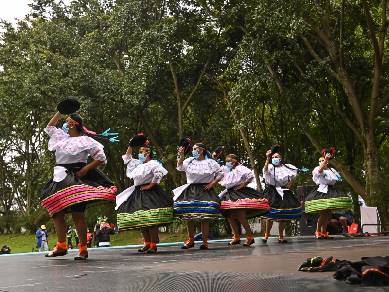 Grupo de bailarines de danza tradicional