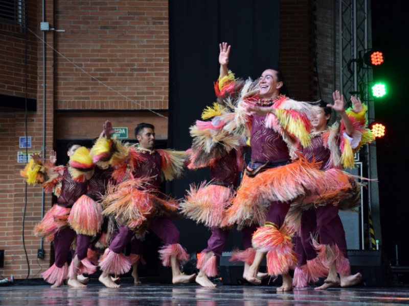 Bailarines de danza folclor en La Media Torta