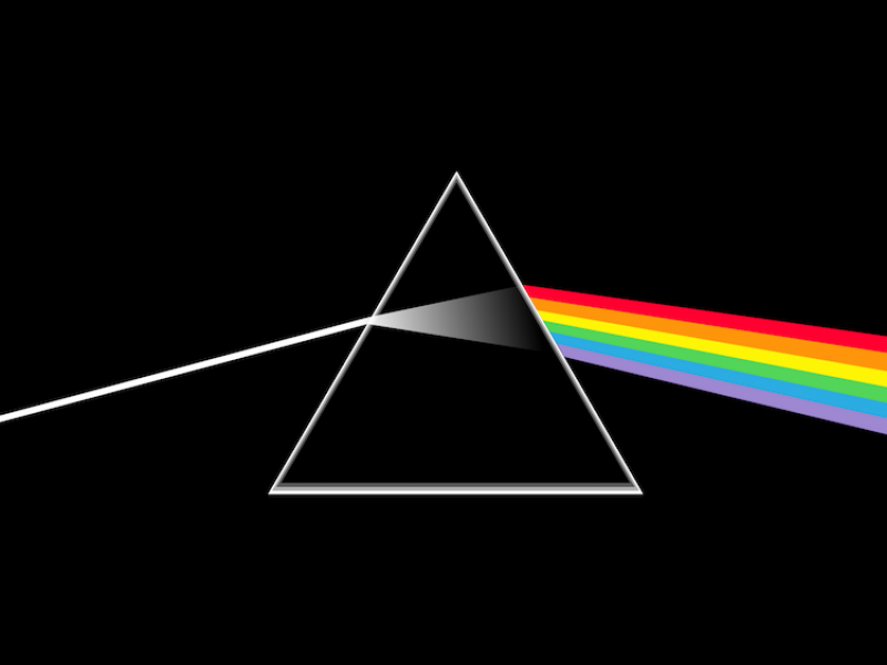 Portada álbum Dark Side of the Moon de Pink Floyd. 