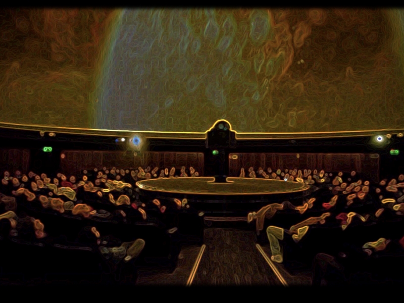 Imagen intervenida del domo del Planetario de Buenos Aires. 