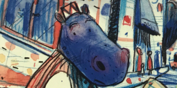 Ilustración de hipopótamo