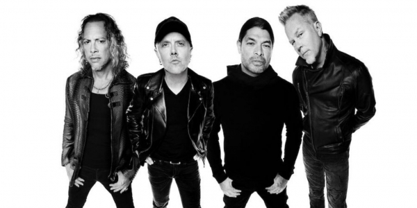 Foto en Blanco y Negro de la agrupación musical Metallica