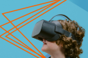 Niño con usando gafas para realidad virtual 